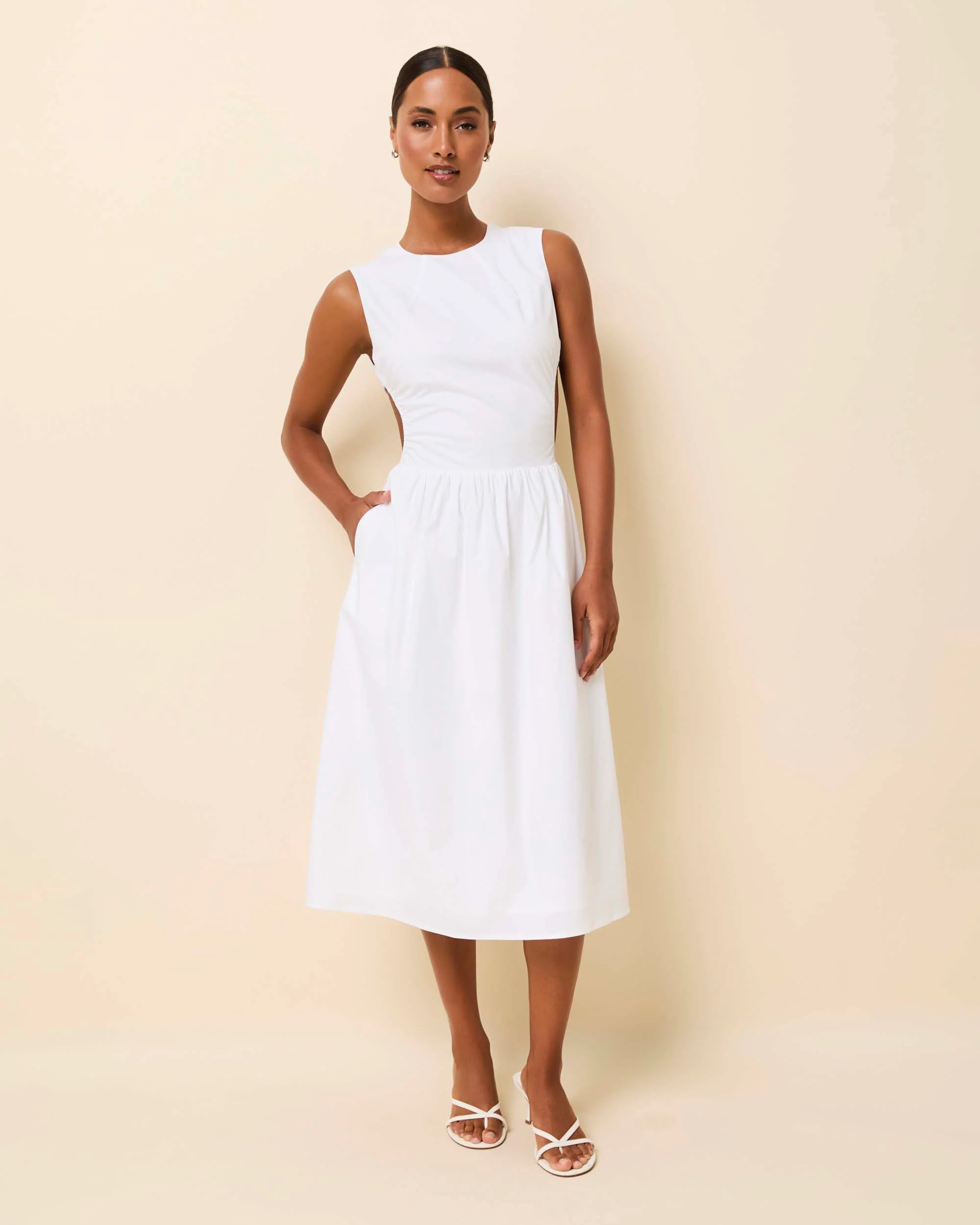 Sabine Midi Dress Optic White - Image 2