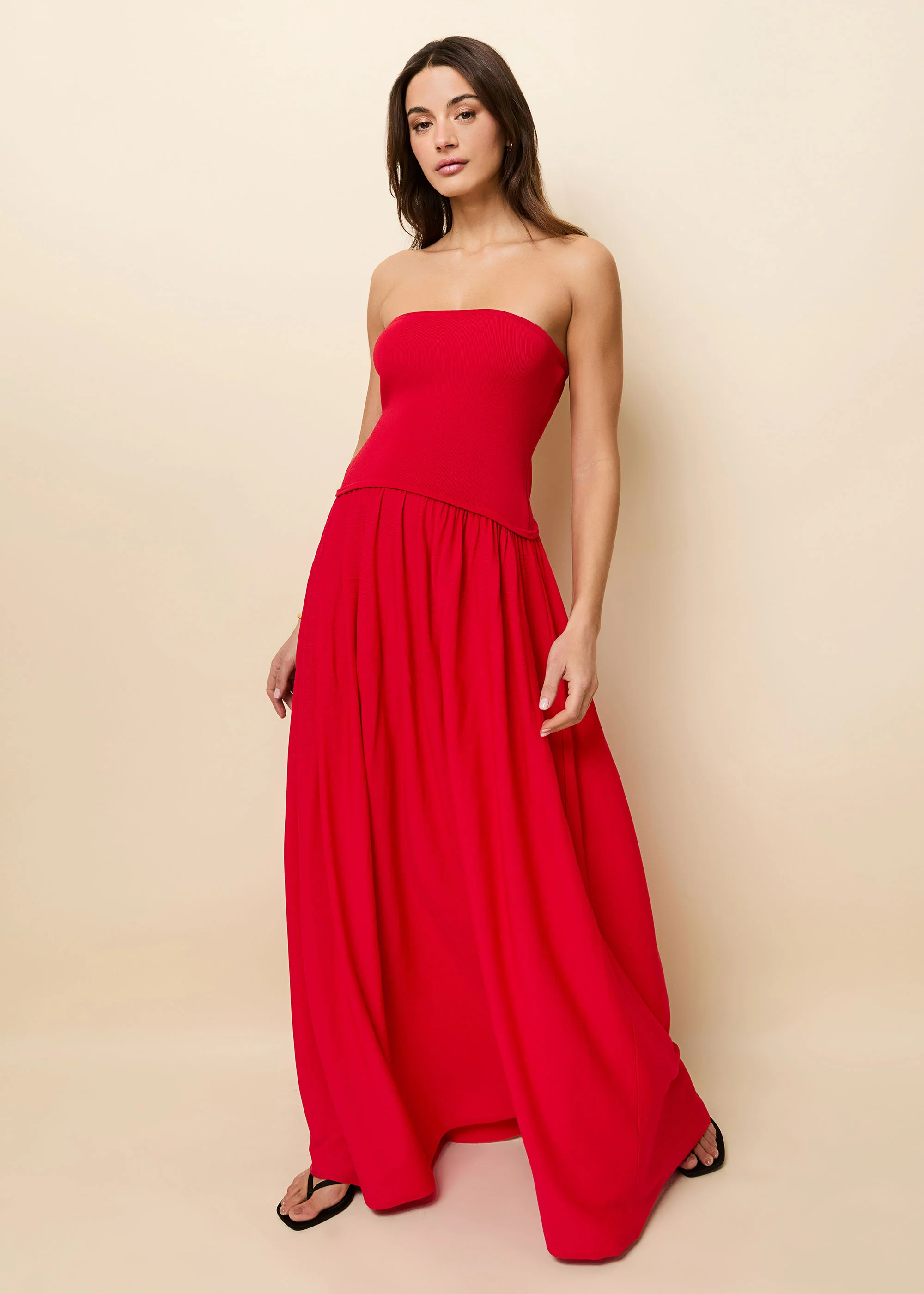 Strapless Soglio Dress Lipstick Red - Image 5